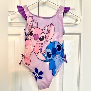 Size 5 Disney Stitch and Angel Brand New Girls Swim Suit One Piece